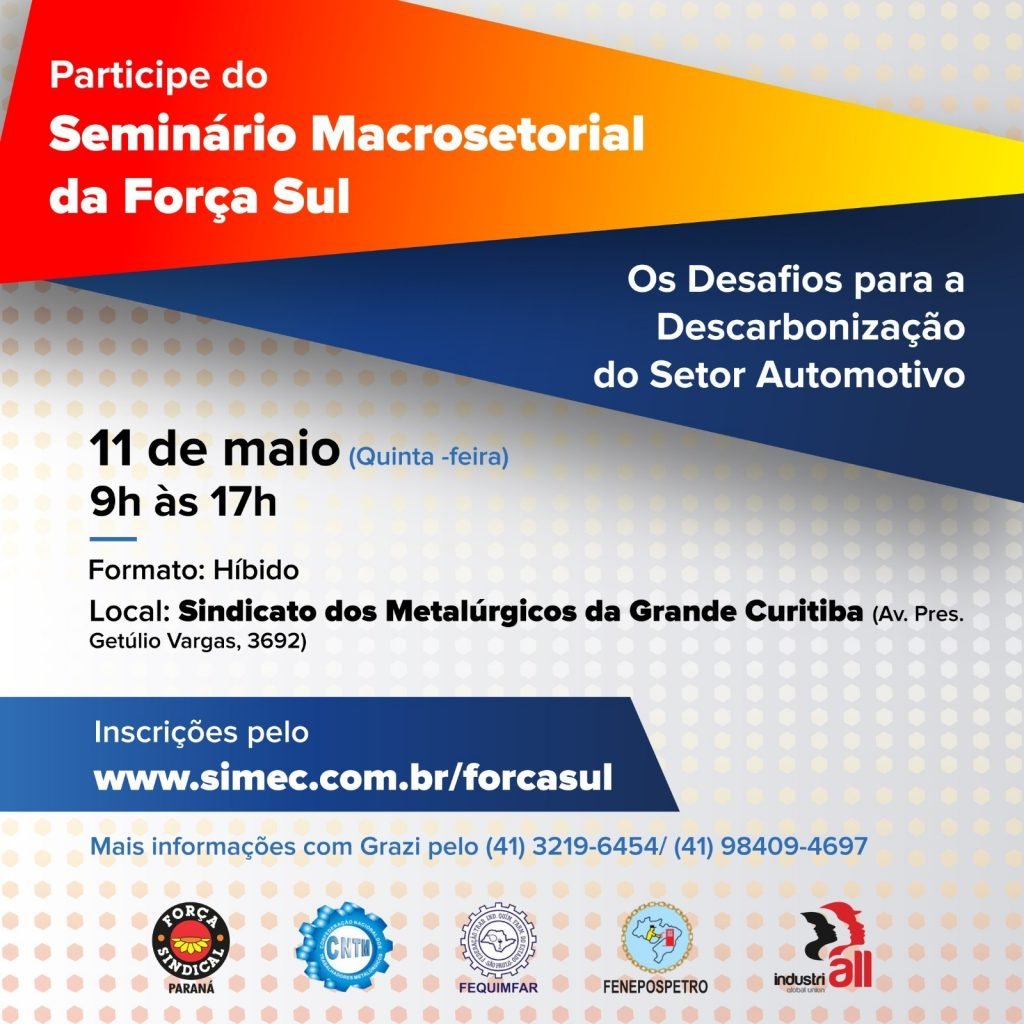 Descarbornização é tema de debate que a Força Sindical fará em Curitiba Descarbornização é tema de debate que a Força Sindical fará em Curitiba