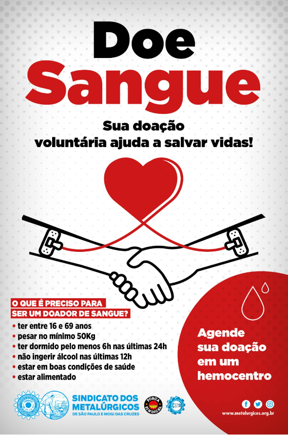 Campanha: Doar sangue salva vidas. Participe!