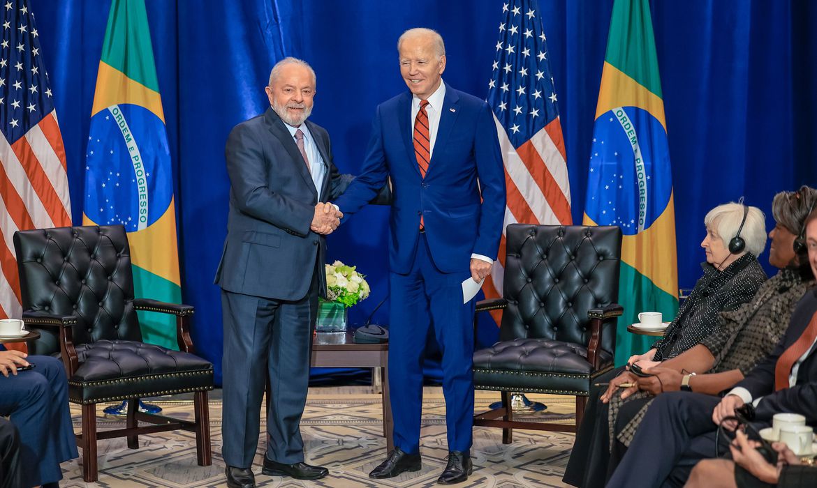 Presidente da República, Luiz Inácio Lula da Silva, se encontra com o Presidente dos Estados Unidos, Joe Biden, em Nova York. Foto: Ricardo Stuckert/PR