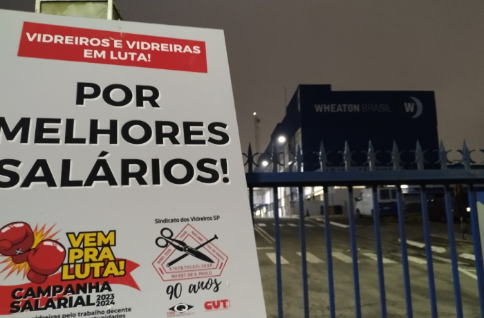 Vidreiros em campanha salarial no estado de São Paulo