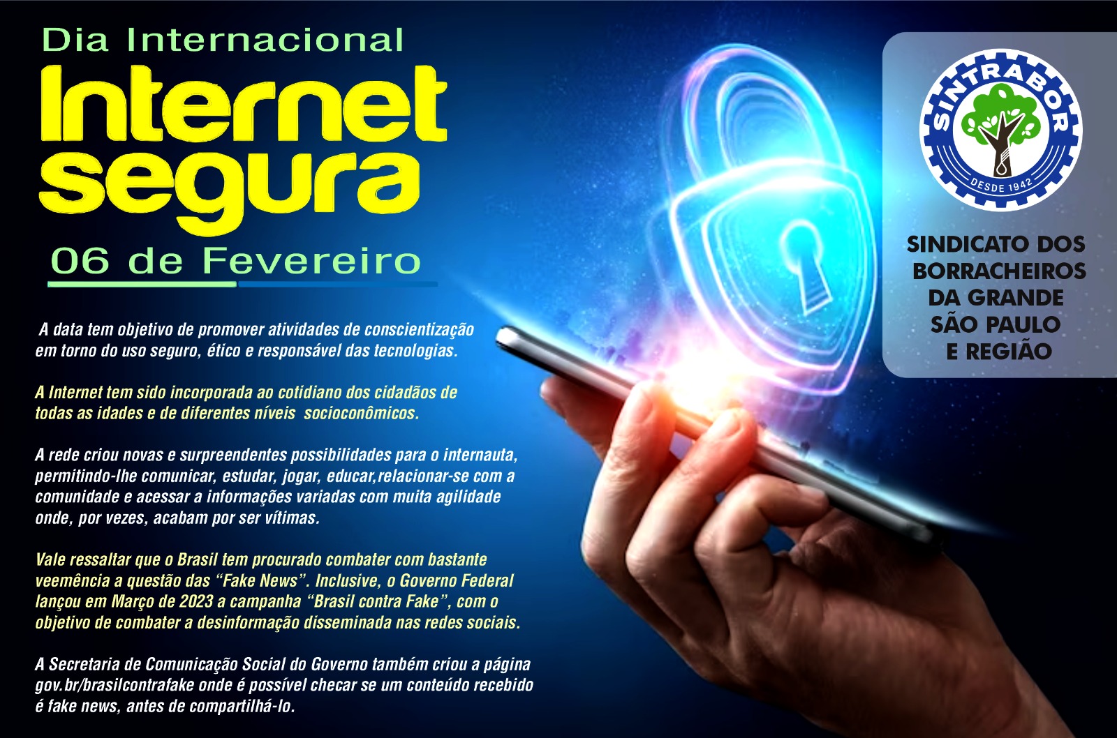 O Dia Internacional da Internet Segura tem como objetivo promover o uso seguro e responsável da internet.