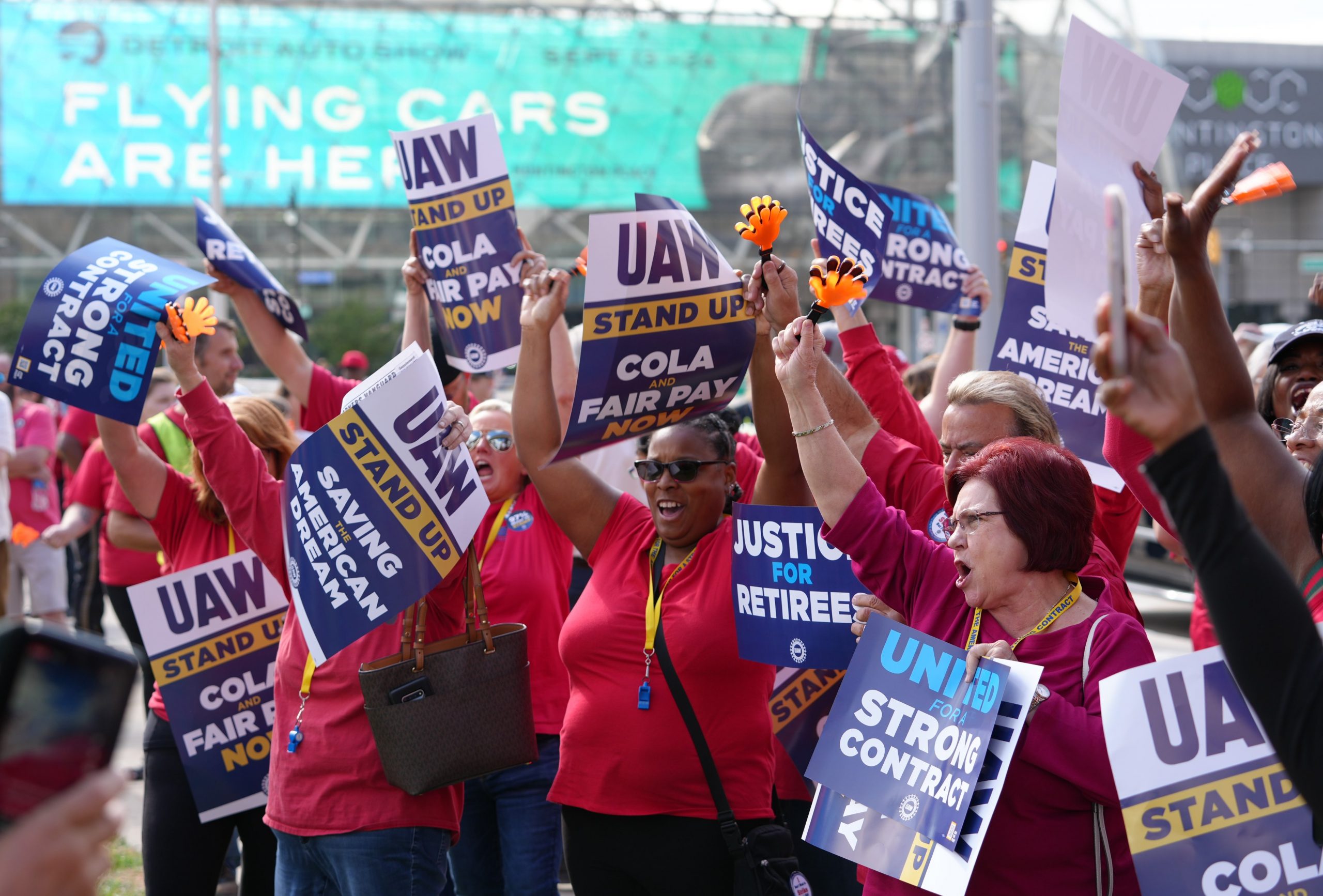 O novo impulso do UAW para organizar automobilísticos não sindicalizados está dando certo. Foto: trabalhadores em Michigan, fevereiro de 2024. Redes sociais do UAW.