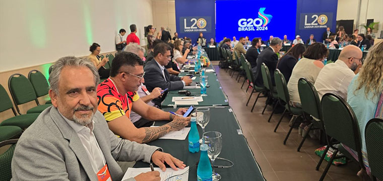 Giberto Dourado participa do G20 representando o SINTETEL e a UGT