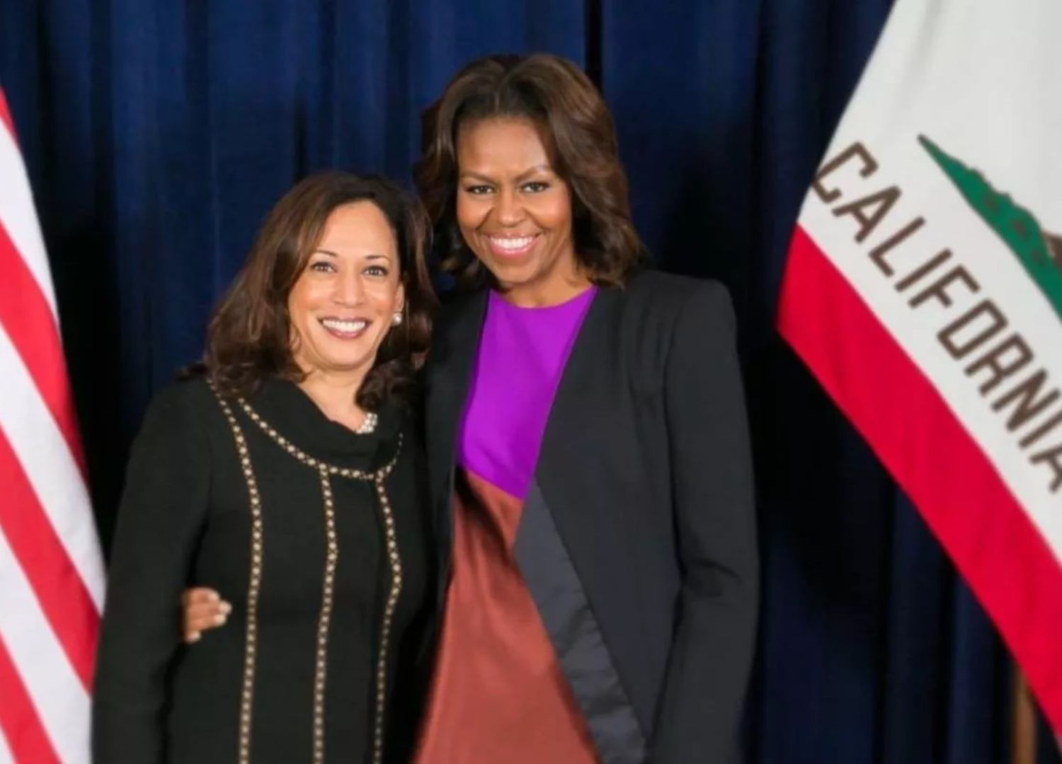 Kamala Harris e Michelle Obama. Foto: Reprodução das redes sociais.