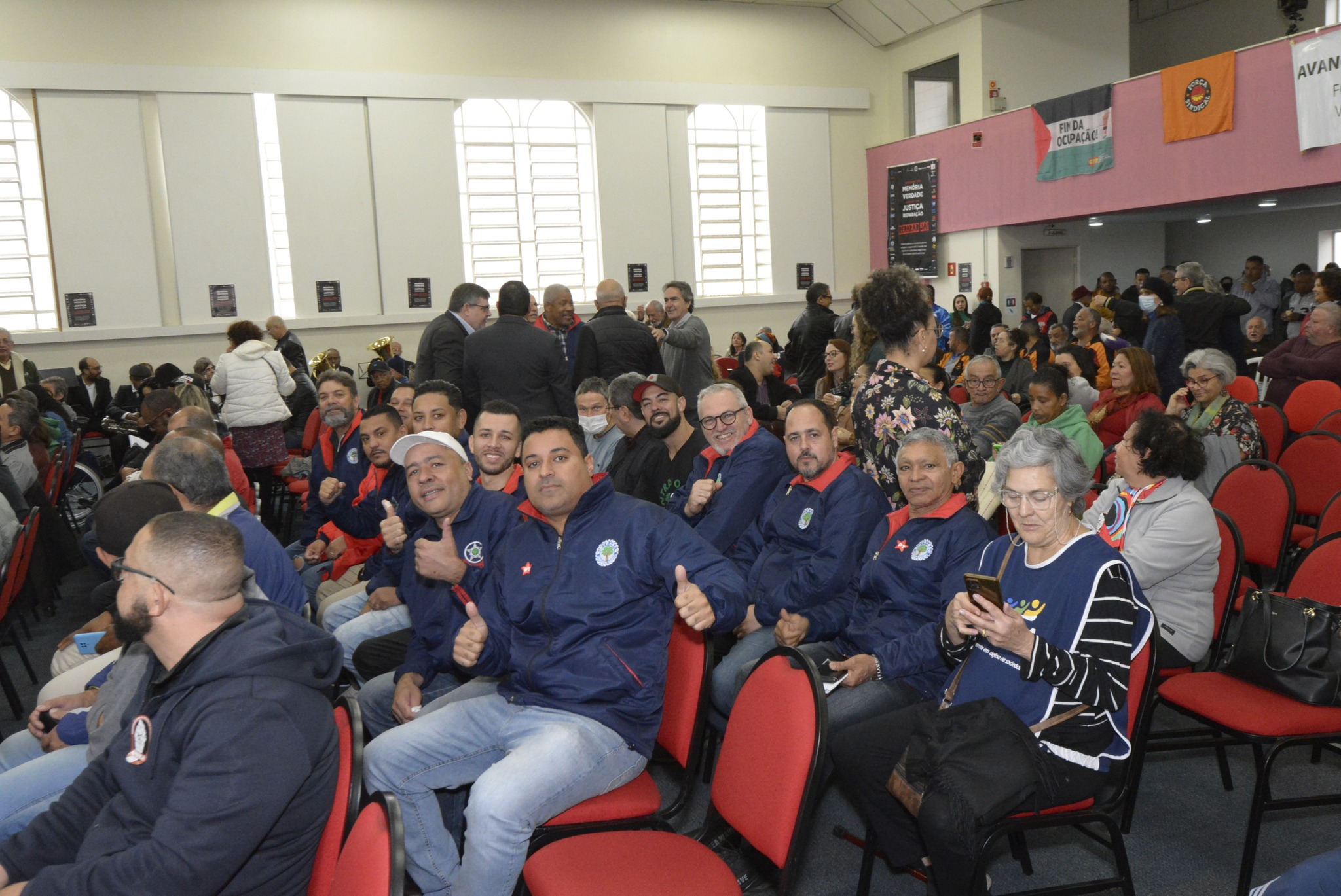 Militantes do Sindicato dos Borracheiros no Dia da Luta Operária