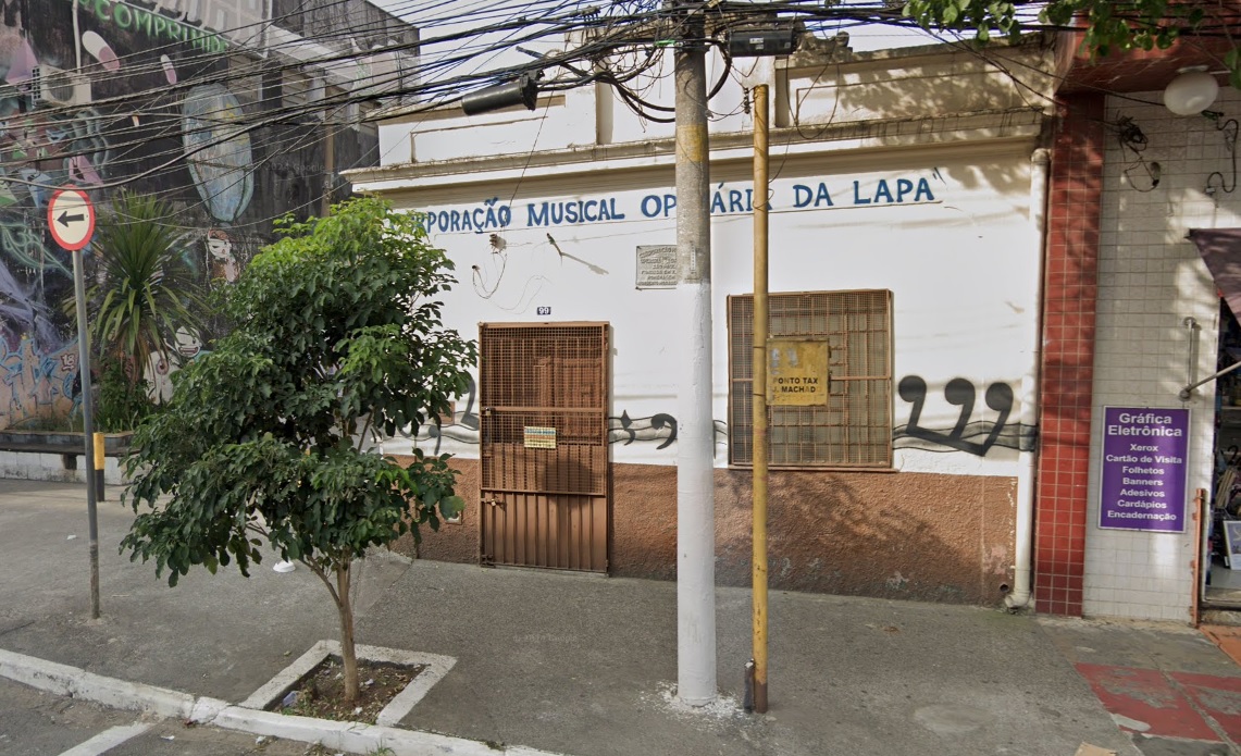 Sede Banda Operária da Lapa. Imagem captada do Google Maps