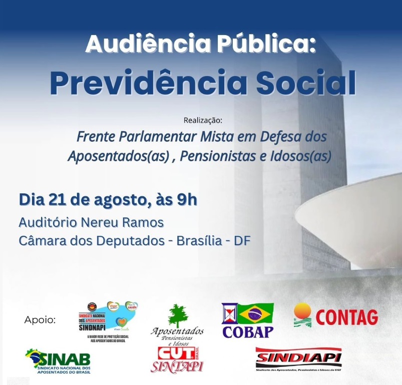 Sinab participará de audiência pública sobre Previdência Social