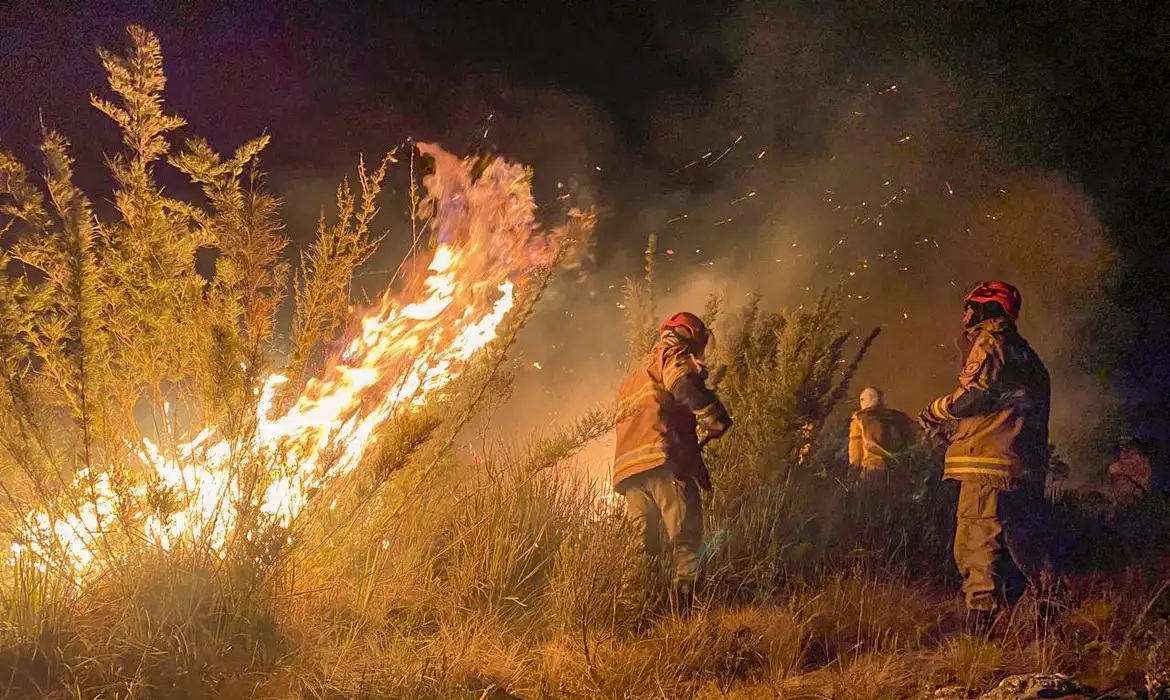 Brasil em chamas: Incêndio no Parque de Itatiaia. Foto: Corpo de Bombeiros