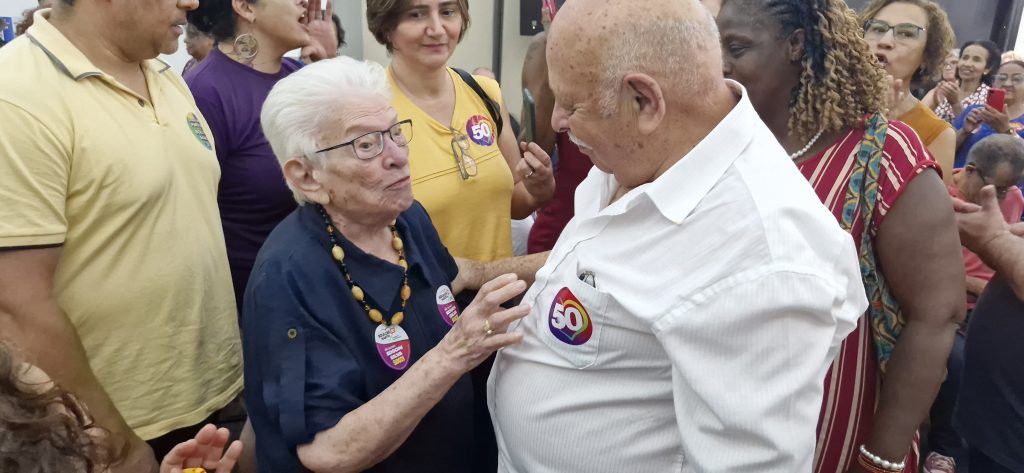 Reunião de idosos com Boulos. Erundina e Frei Chico.