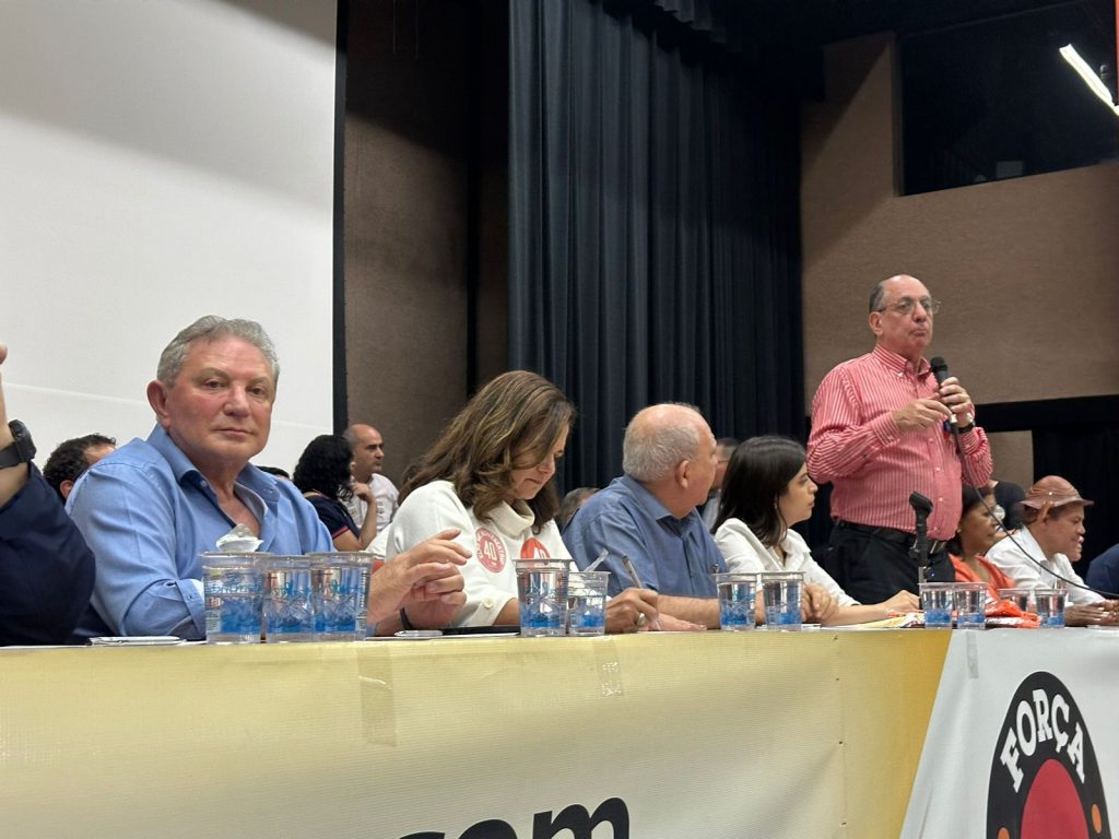 Ricardo Patah, presidente da UGT fala no evento com Tabata