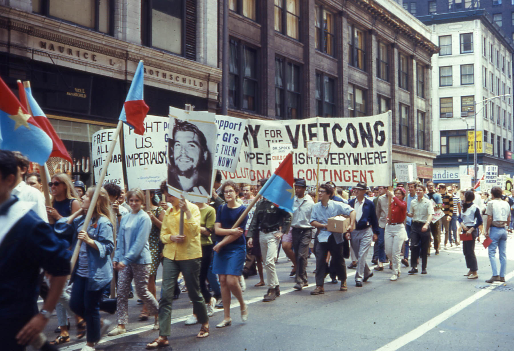 Ativismo político nos EUA: Marcha Contra a Guerra do Vietnã, enquanto Chicago se preparava para sediar a Convenção Nacional Democrata, em 10 de agosto de 1968. Foto: David Wilson.