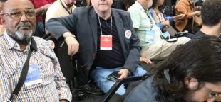 Avelino (Chinelo), presidente do Sinab, Sindicato Nacional dos Aposentados do Brasil, no G20 Social