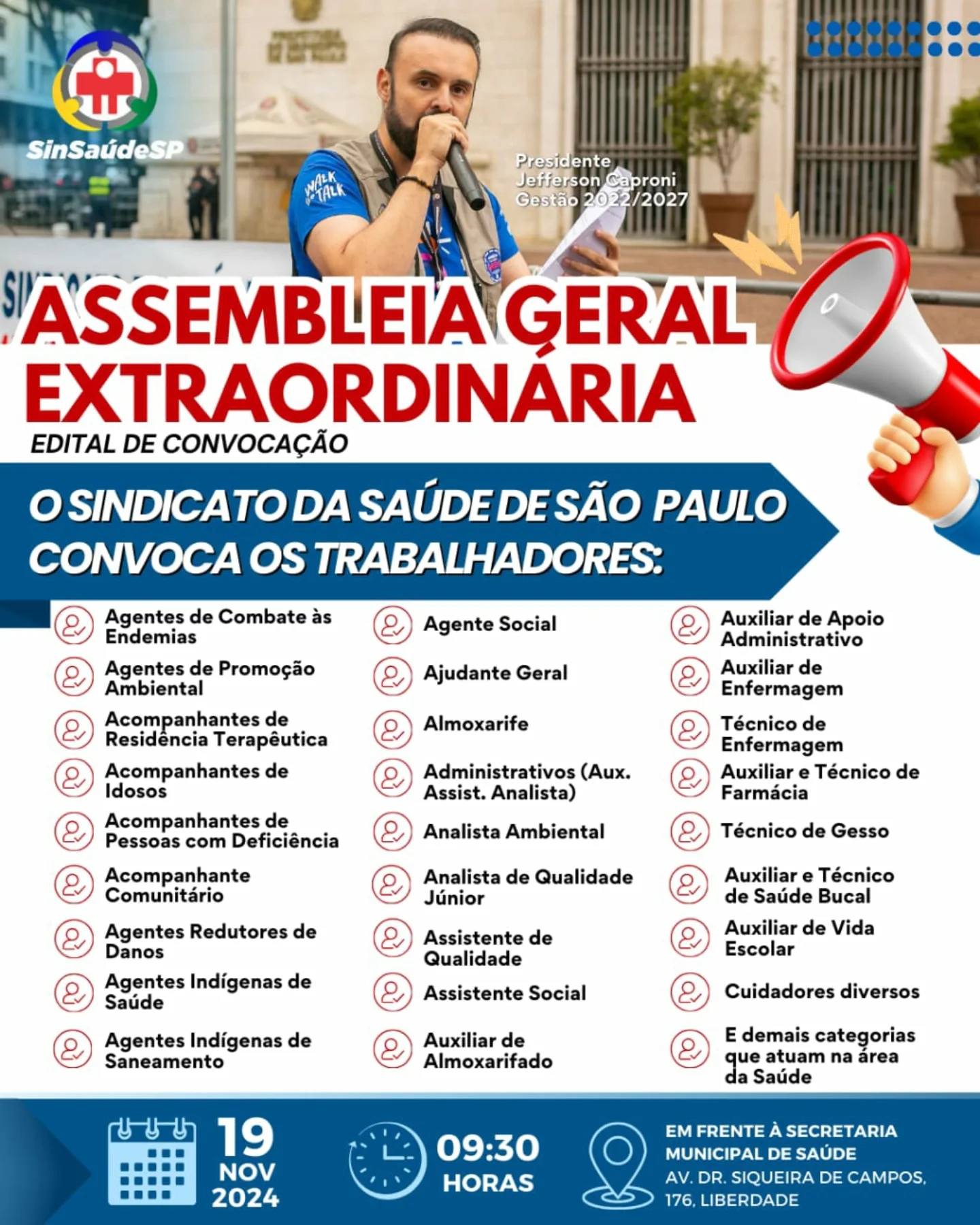 Assembleia Geral Extraordinária SinSaúdeSP