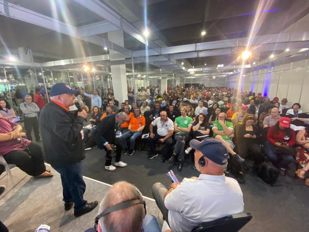 Miguel Torres, presidente da Força Sindical no G20 Social, com as centrais sindicais/Foto: Arquivo Força Sindical