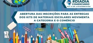 Sindicatos filiados à Fecomerciários preparam entrega de kits de materiais escolares.