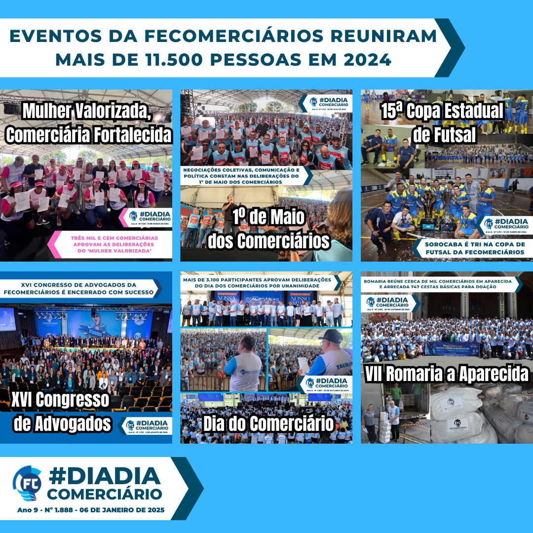 Eventos da Fecomerciários mobilizaram trabalhadores em 2024.