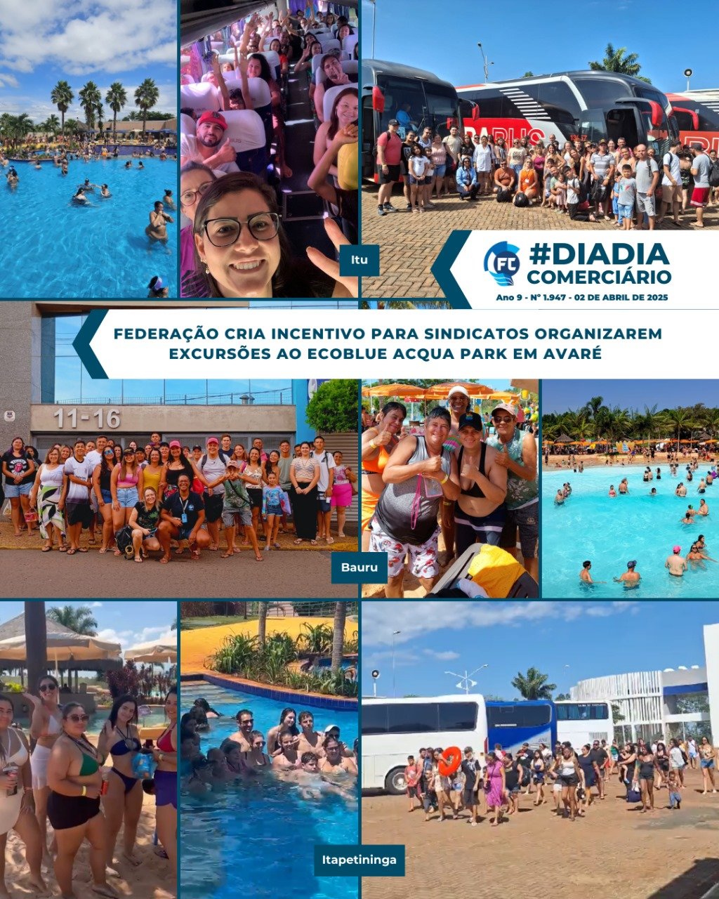 EcoBlue Acqua Park, mantido pela Fecomerciários: diversão para trabalhadores e suas famílias. EcoBlue Acqua Park, mantido pela Fecomerciários: diversão para trabalhadores e suas famílias.