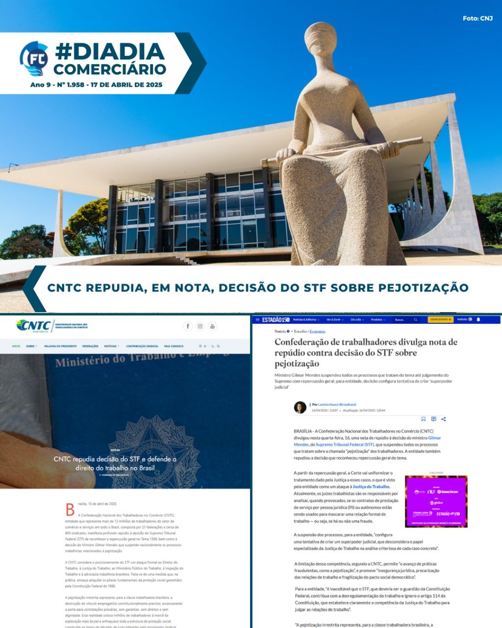Em nota, Luiz Carlos Motta repudia suspensão dos processos relacionados à pejotização Em nota, Luiz Carlos Motta repudia suspensão dos processos relacionados à pejotização