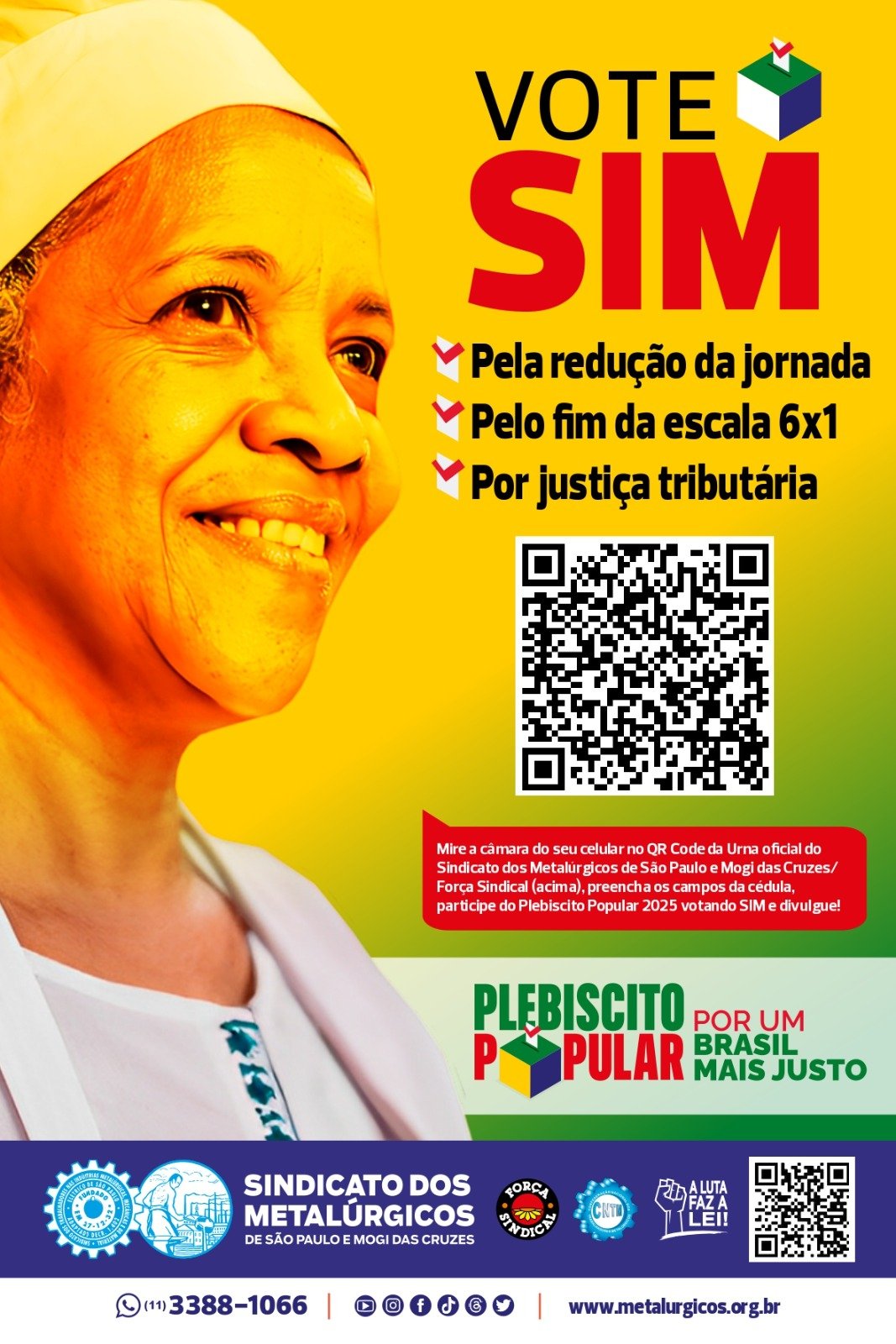 Cartaz Plebiscito Popular com QR Code para Votação Cartaz Plebiscito Popular com QR Code para Votação