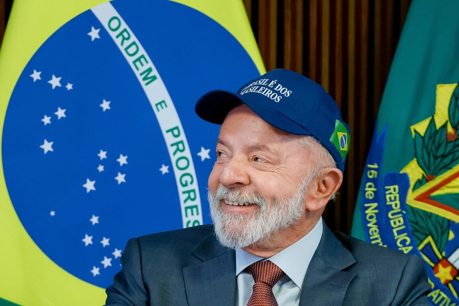 Lula na apresentação do novo slogan do governo, em 26/8/25. Seu governo promove a democracia e o desenvolvimento. Foto: Ricardo Stuckert