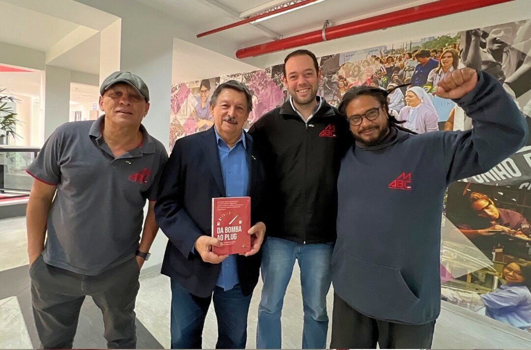 Delegação mexicana com dirigentes dos metalúrgicos do ABC