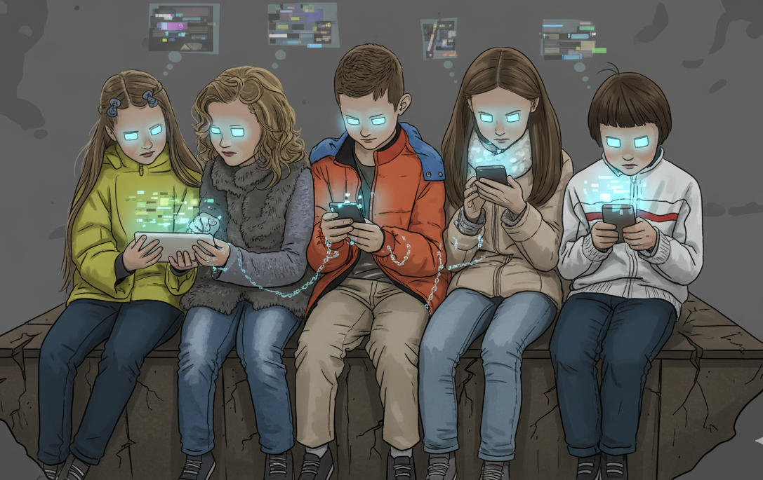 Meta é acusada de expor crianças a riscos o que leva a um grande impacto na saúde mental dos jovens usuários. Imagem gerada por IA. Meta é acusada de expor crianças a riscos o que leva a um grande impacto na saúde mental dos jovens usuários. Imagem gerada por IA.