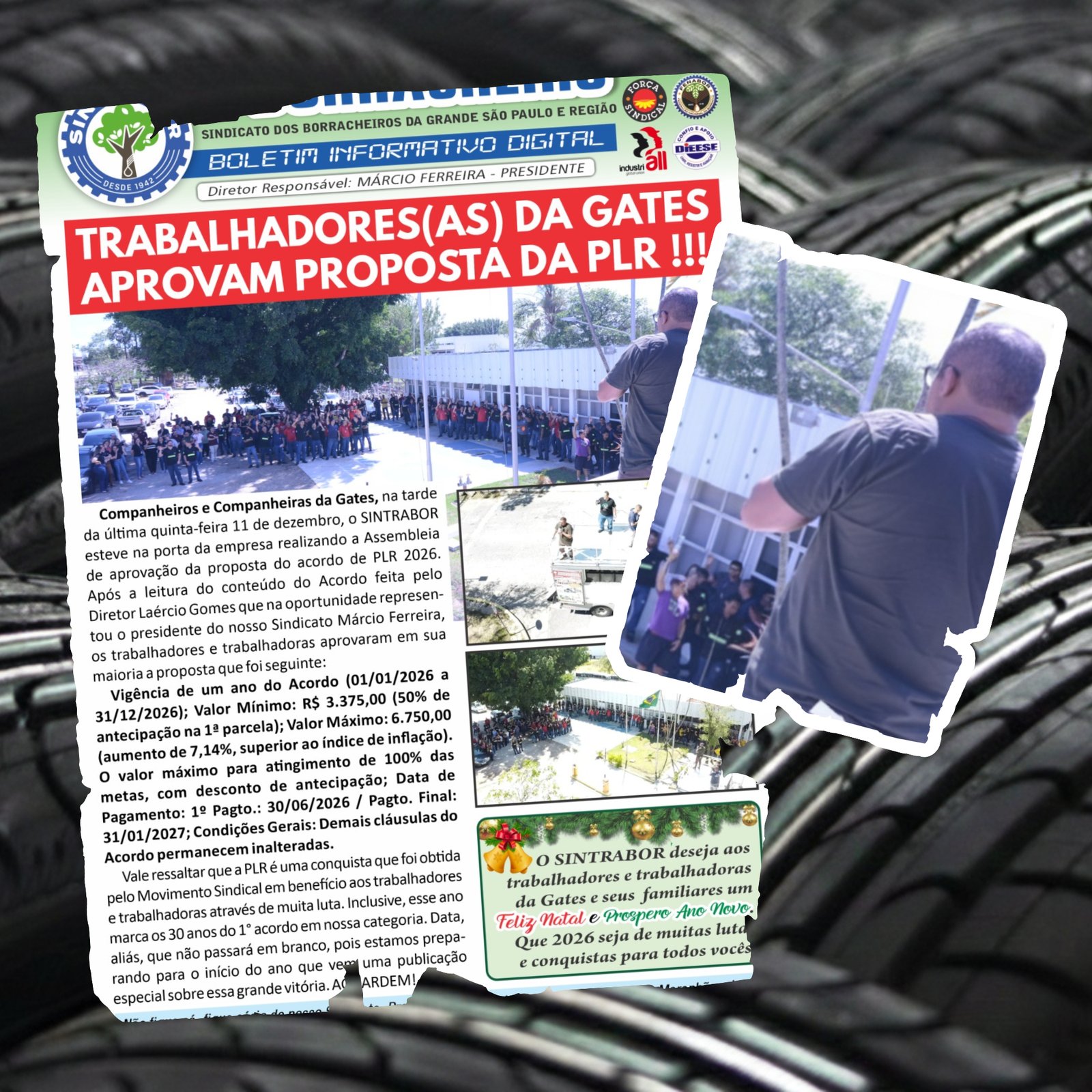 Acordo de participação nos lucros da Gates para 2026 é aprovado.