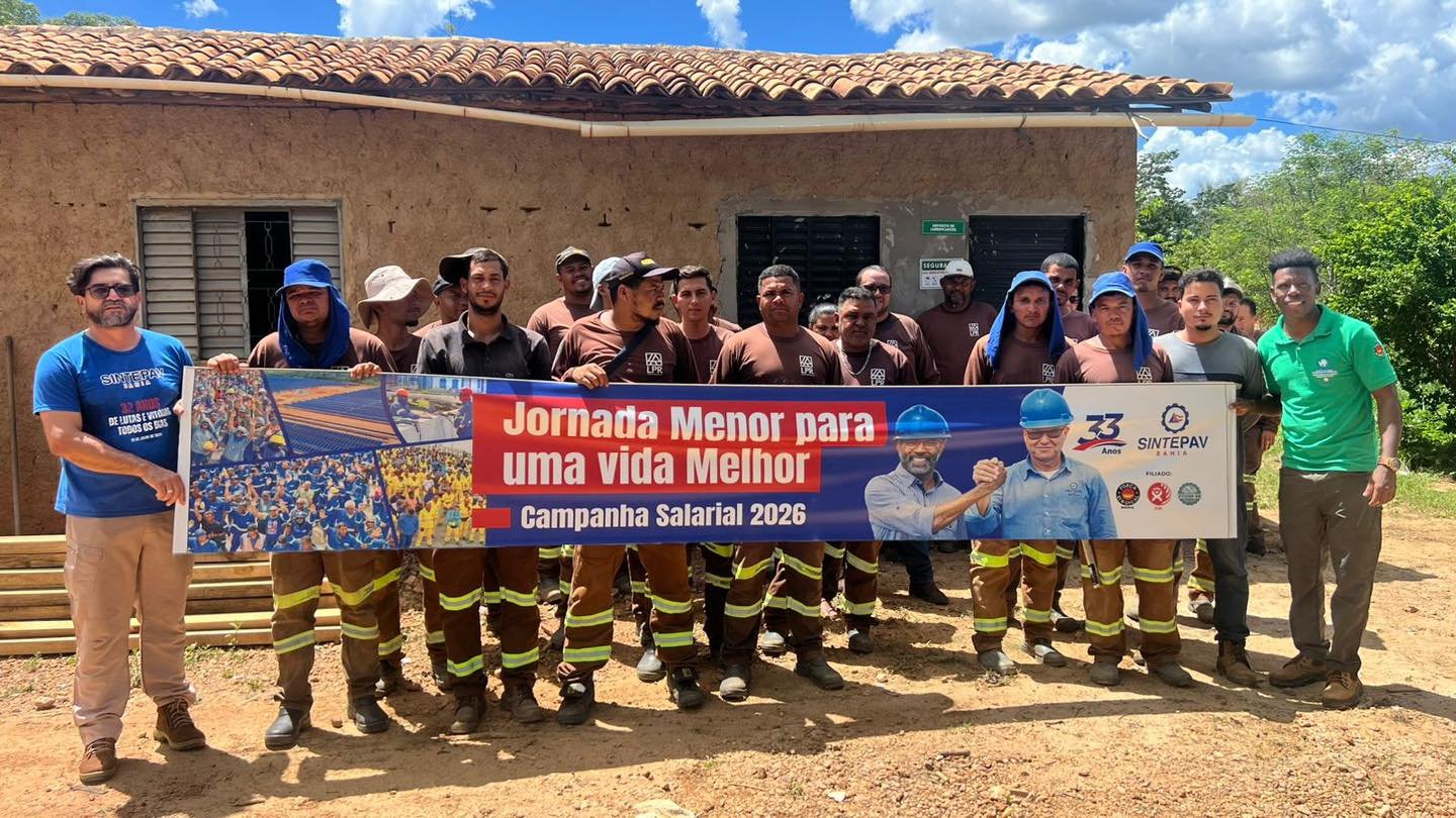 Acompanhe a jornada do Sintepav-BA em defesa dos direitos dos trabalhadores na Campanha Salarial 2026 e suas iniciativas regionais. Foto tirada em Santa Rita de Cássia, BA, em 27/1/26. Acompanhe a jornada do Sintepav-BA em defesa dos direitos dos trabalhadores na Campanha Salarial 2026 e suas iniciativas regionais. Foto tirada em Santa Rita de Cássia, BA, em 27/1/26.