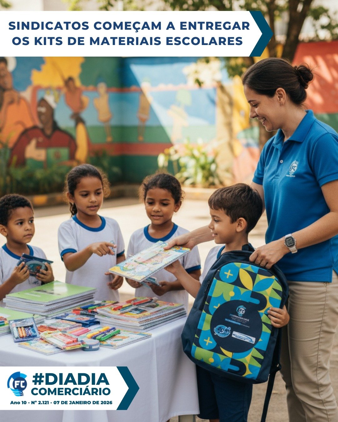 Os kits de material escolar dos sindicatos filiados à Fecomerciários já estão em distribuição! Os kits de material escolar dos sindicatos filiados à Fecomerciários já estão em distribuição!