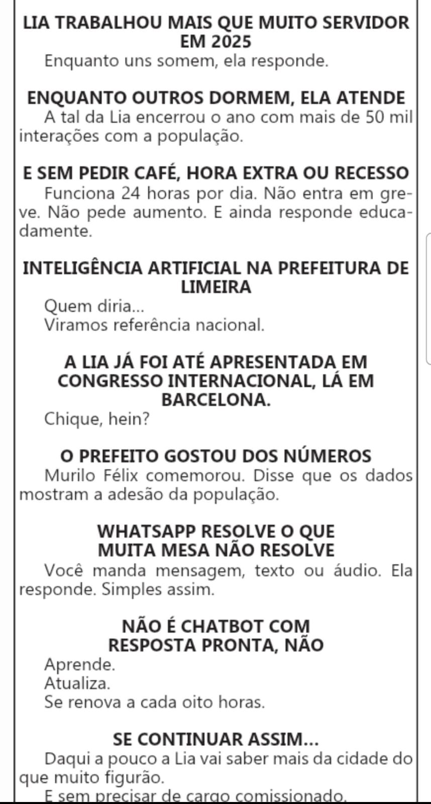 Cópia do conteúdo "humorístico" divulgado pelo jornal de Limeira