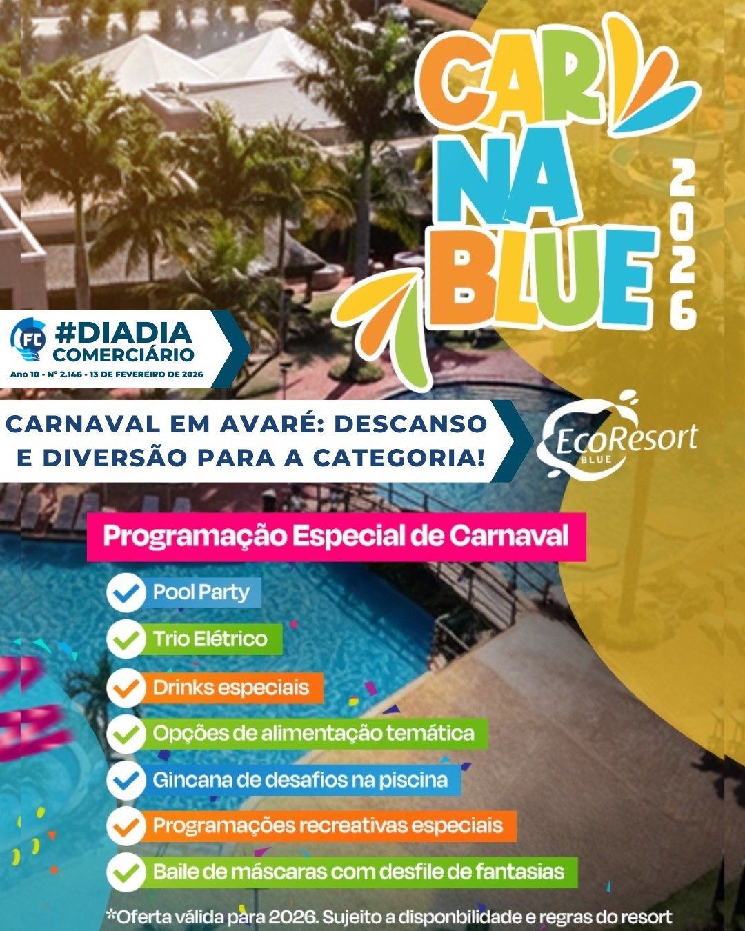 O Carnaval em Avaré promete diversão com baile de máscaras e desafios na piscina no Centro de Lazer. O Carnaval em Avaré promete diversão com baile de máscaras e desafios na piscina no Centro de Lazer.
