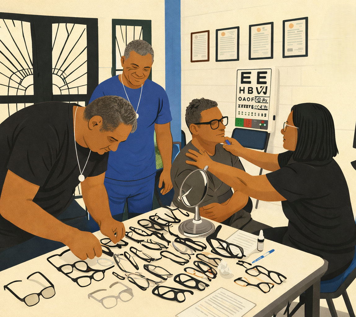 A Campanha da Boa Visão oferece exames de vista gratuitos para trabalhadores.