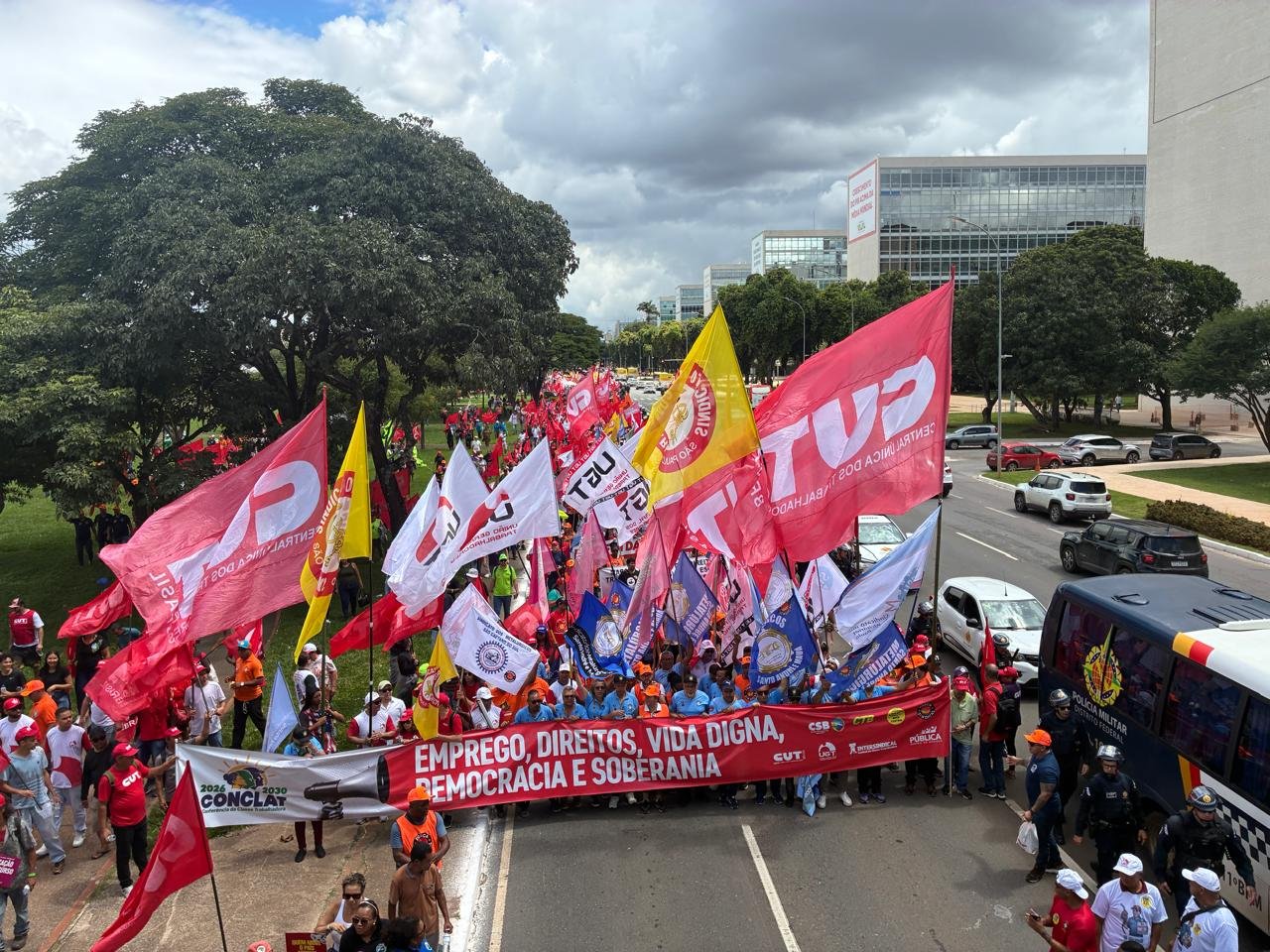 Marcha da Classe Trabalhadora. Milhares de trabalhadores lançam a nova pauta de reivindicações em Brasília.