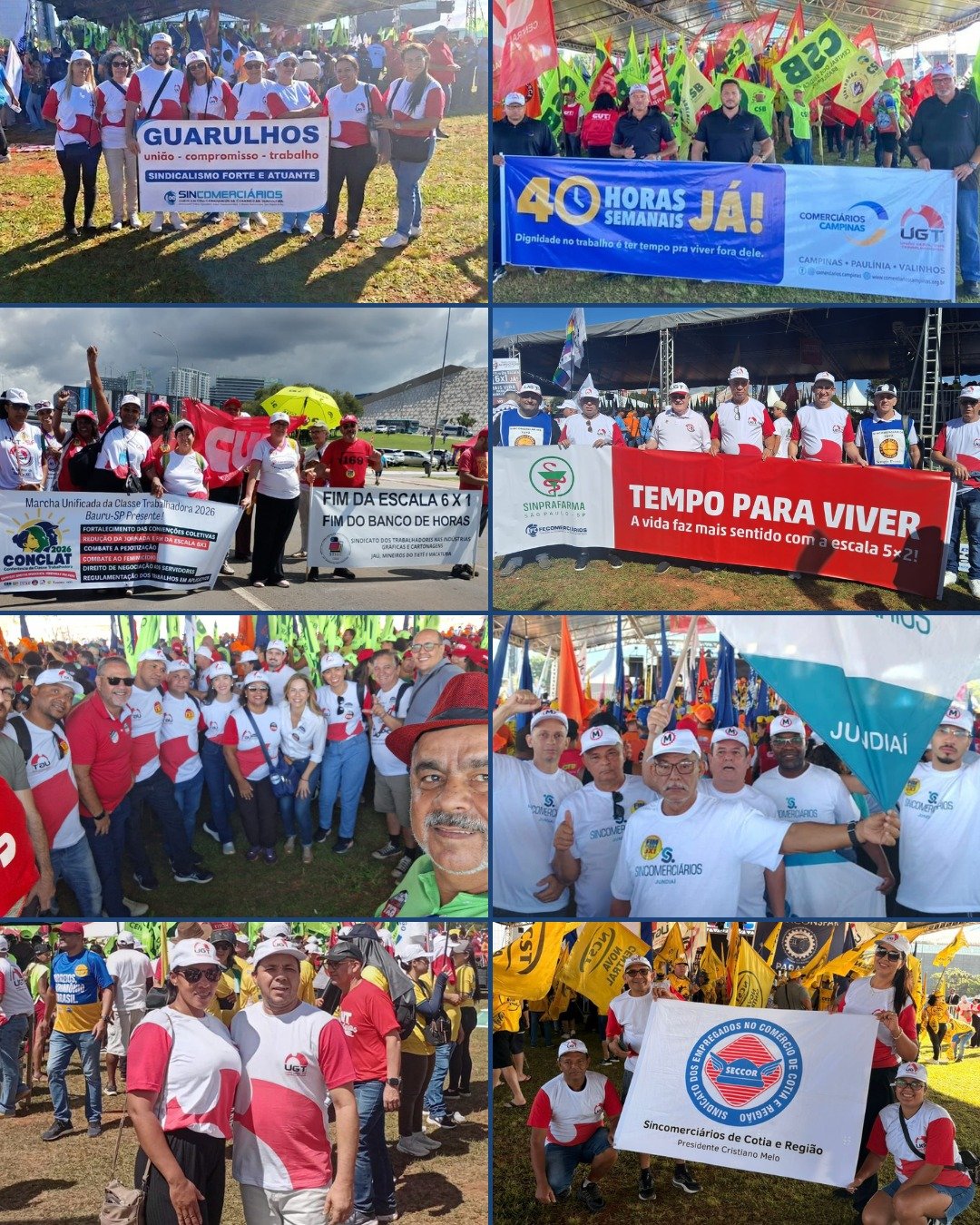 Fecomerciários na Conclat: dirigentes de Sincomerciários destacam a pauta por empregos e direitos em Brasília.