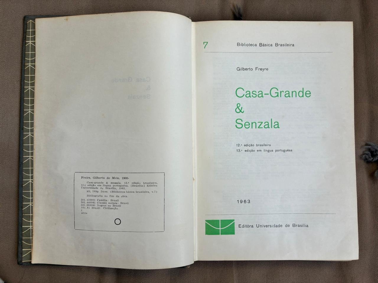 Folha de rosto da 12ª edição de Casa Grande & Senzala.