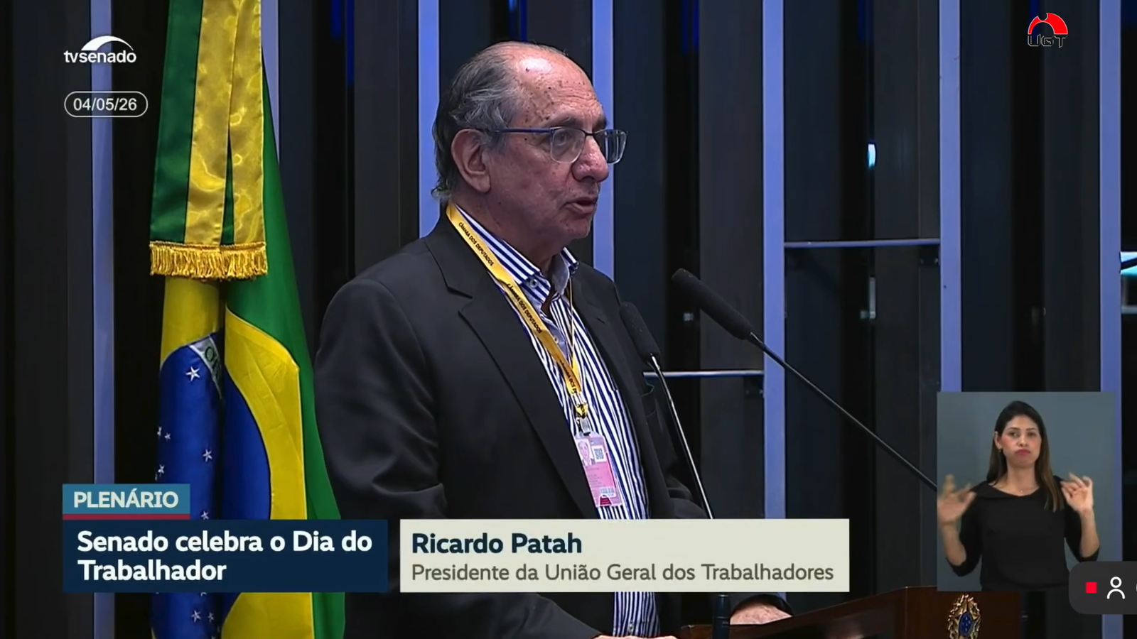 Ricardo Patah defende o fim da escala 6x1 em reunião no Senado, enfatizando a importância das reivindicações sindicais.
