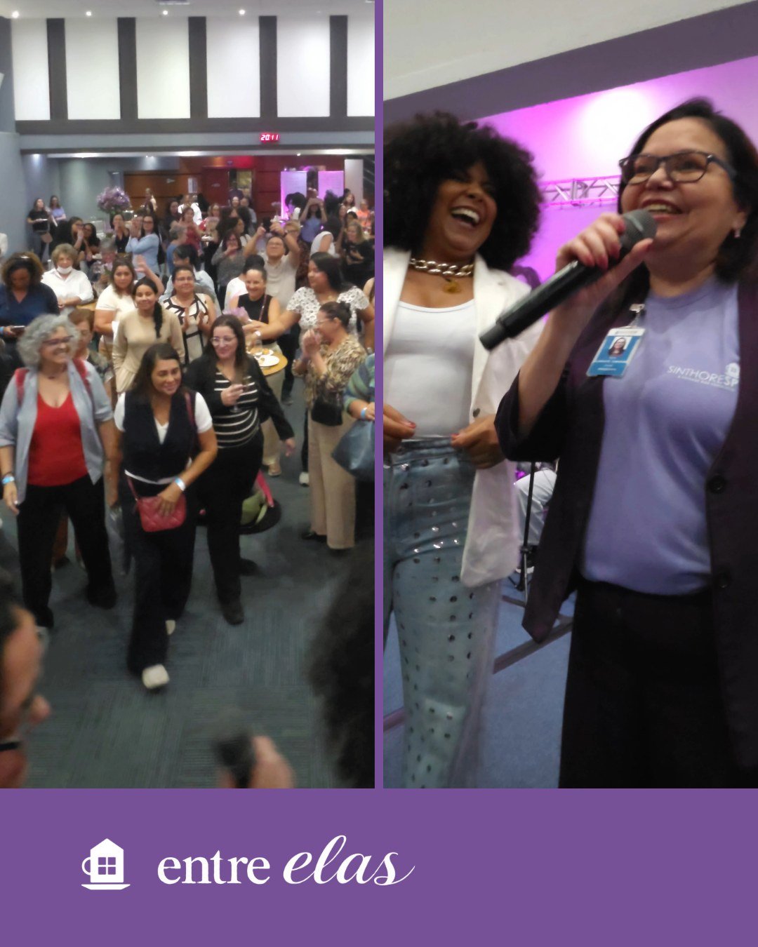 Elisabete Cordeiro, presidente do Sinthoresp, no evento Entre Elas