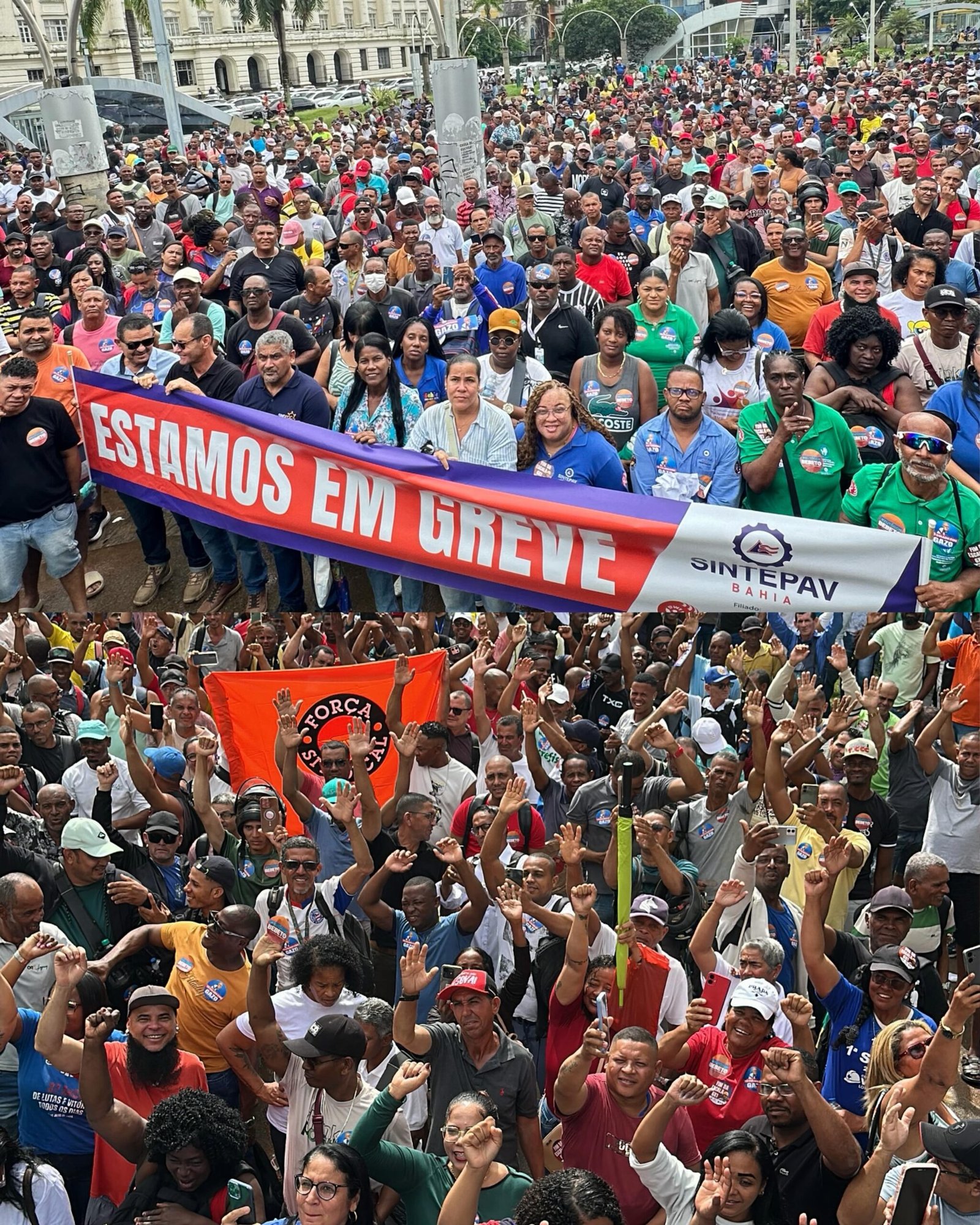 A greve dos trabalhadores da construção pesada na Bahia é um movimento importante por melhores condições. Foto: Facebook Força Sindical Bahia