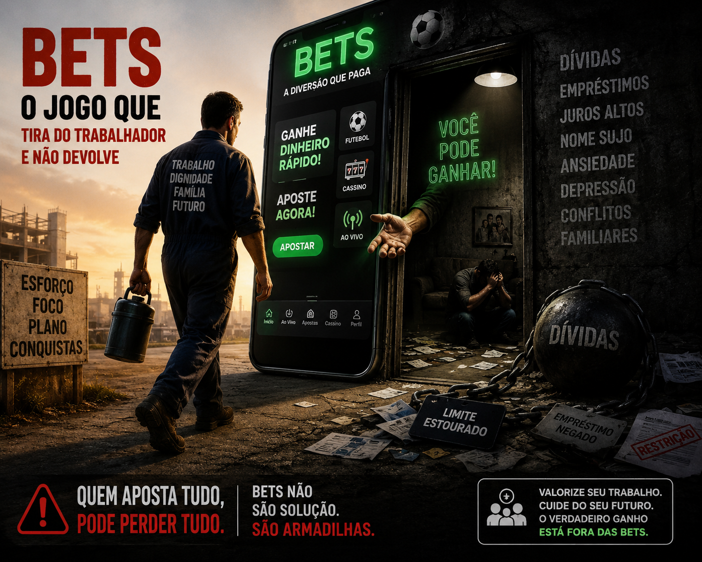 Conheça o mundo das Bets e as armadilhas que a jogatina apresenta. Compreenda seu impacto na vida dos trabalhadores.