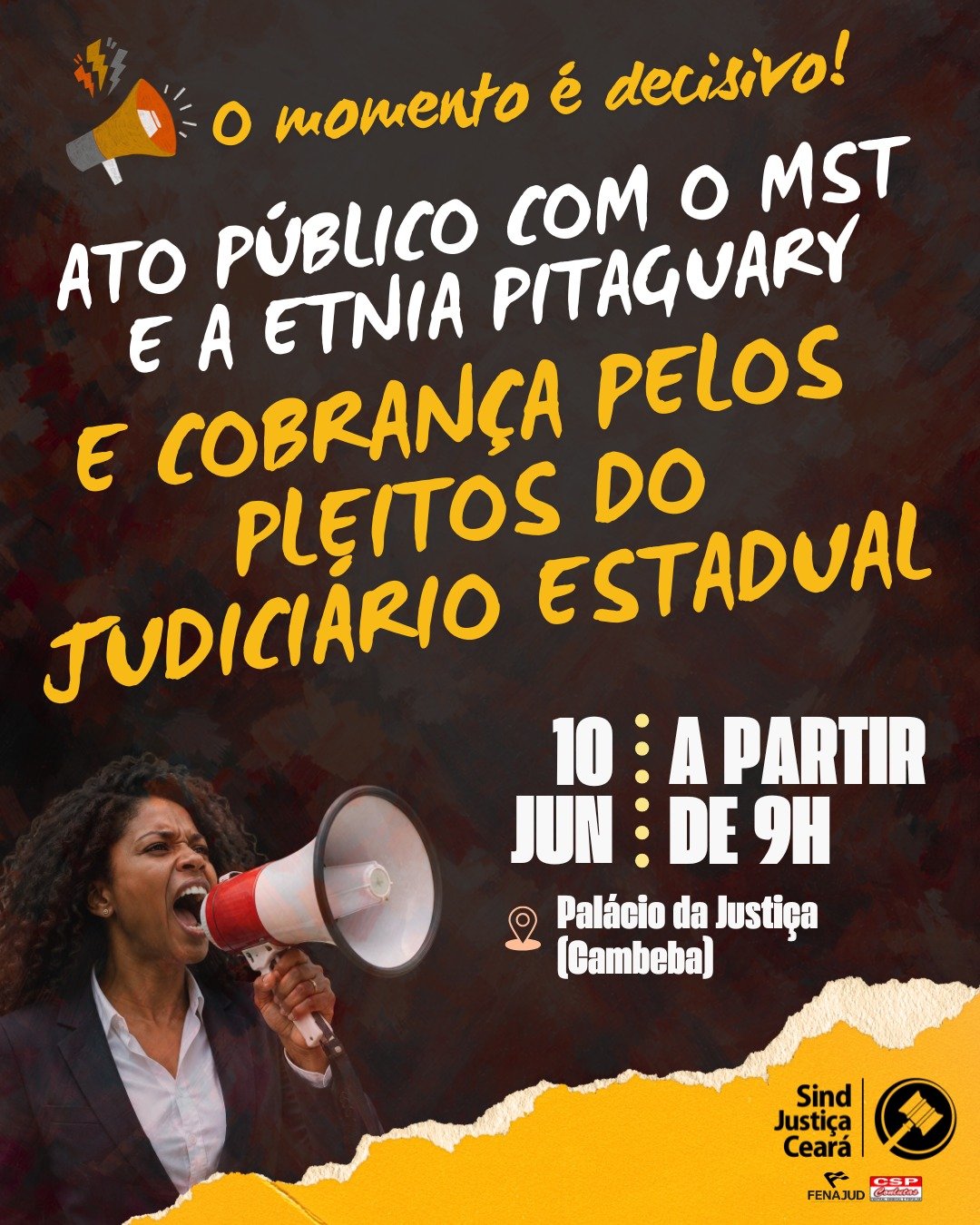 Convite para ato público do SindJustiça Ceará Convite para ato público do SindJustiça Ceará