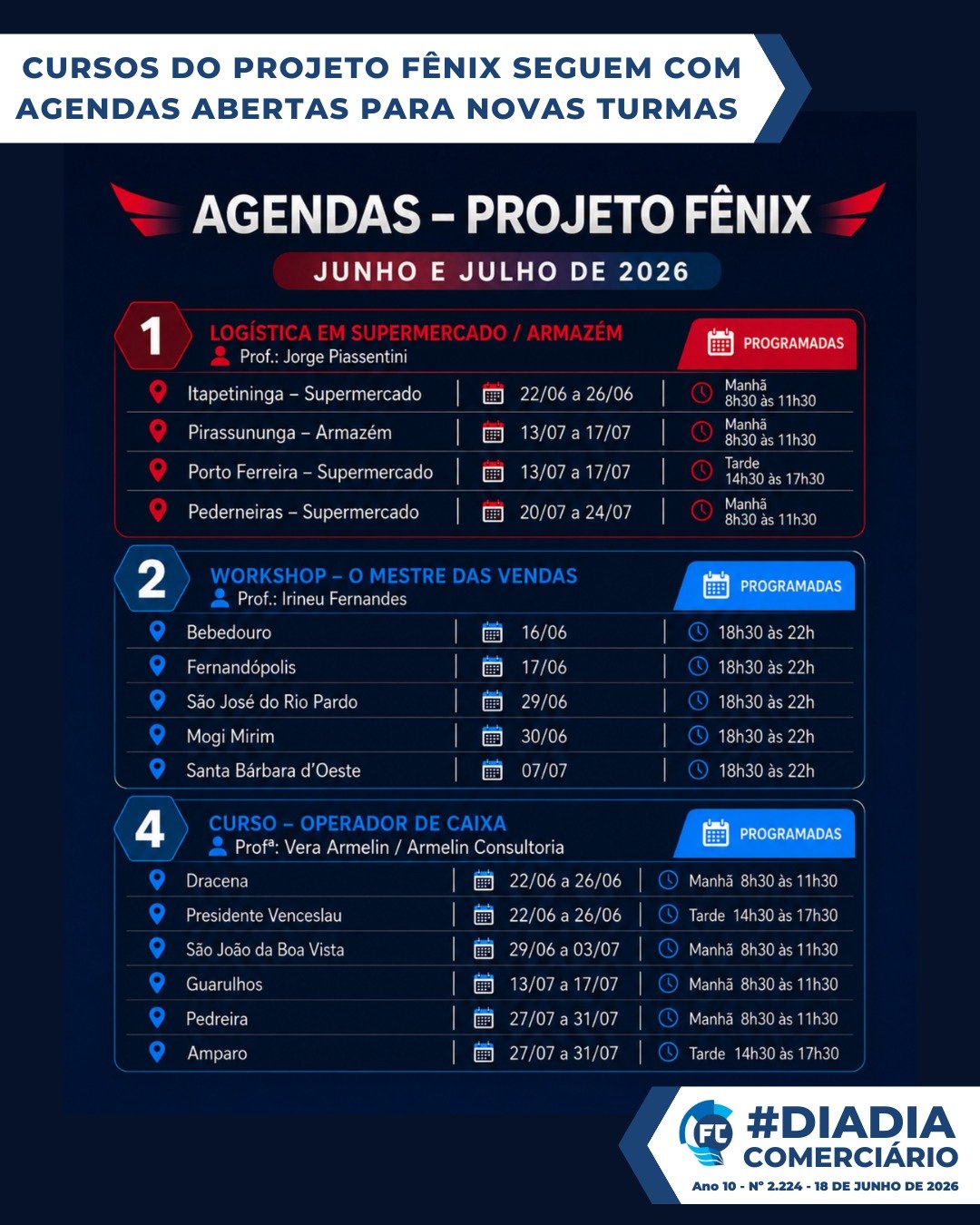 Saiba mais sobre os cursos gratuitos do Projeto Fênix