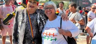 A diretora do Sindicato dos Comerciários de São Paulo, Cleonice Caetano Souza, participou da 30ª Parada do Orgulho LGBT