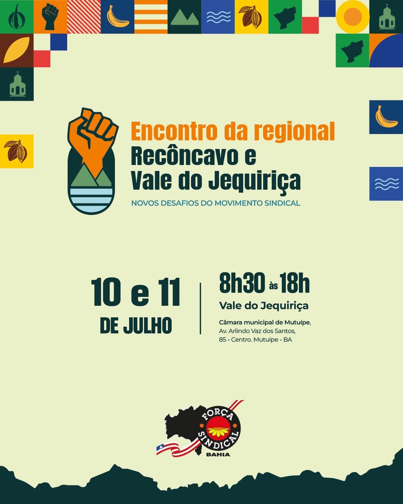 A Força Sindical Bahia promove a união entre entidades e fortalece a luta pelos direitos dos trabalhadores no evento em Mutuípe.