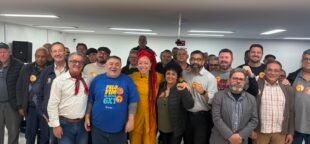 Apoio à Daiana Santos: um movimento sindical forte e unido em busca de representação política comprometida com os trabalhadores. Foto: Fecosul