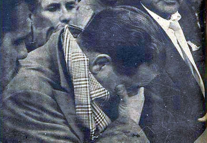 João Goulart no funeral de Getúlio Varas em São Borja (Foto: Arquivo Nacional)