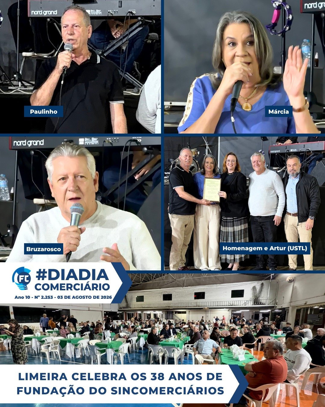 Comemoração histórica dos Comerciários de Limeira, com confraternização e reafirmação de pautas. Comemoração histórica dos Comerciários de Limeira, com confraternização e reafirmação de pautas.
