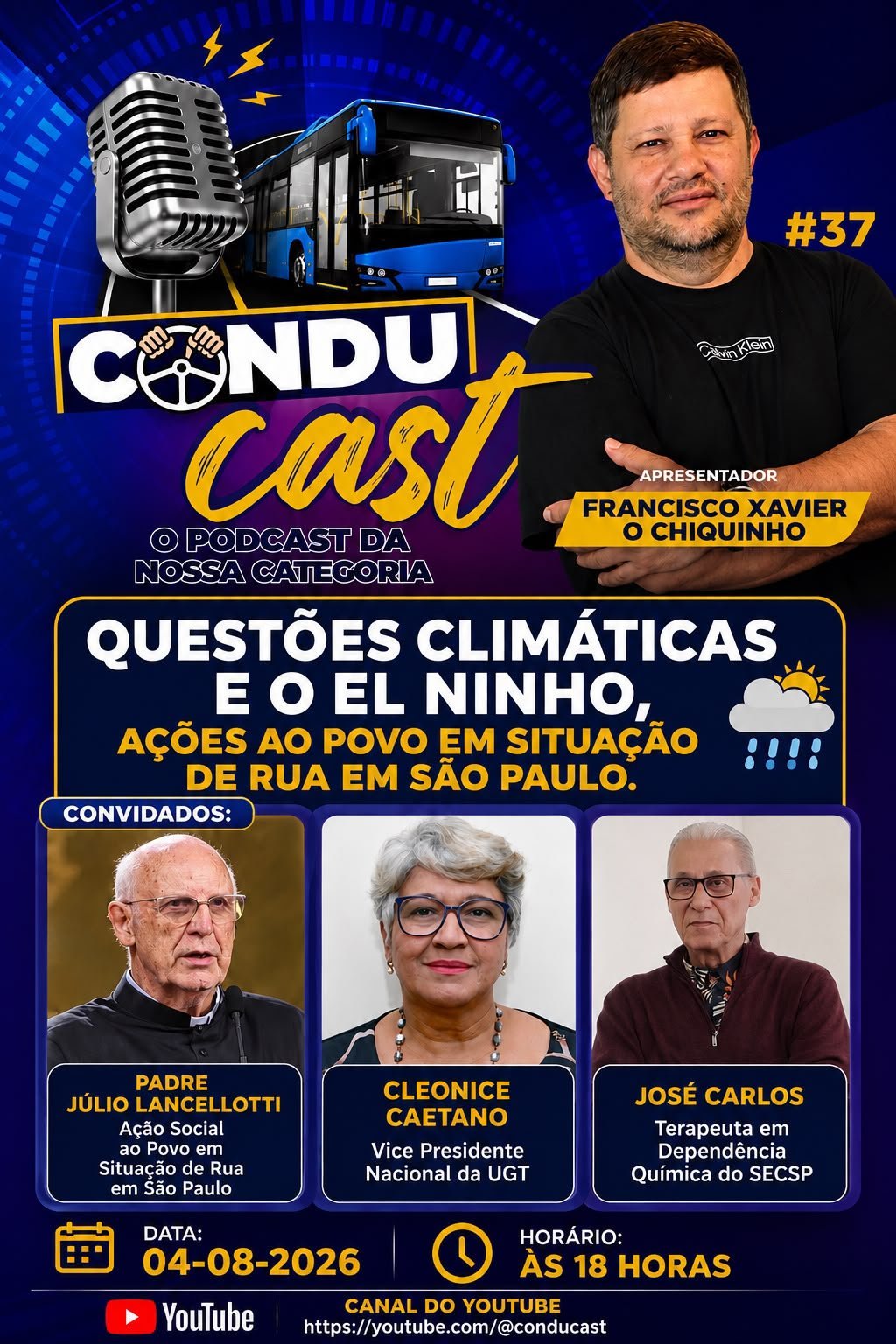 A 37ª edição do ConduCast discute desafios ambientais e sociais com especialistas em transporte e assistência social.