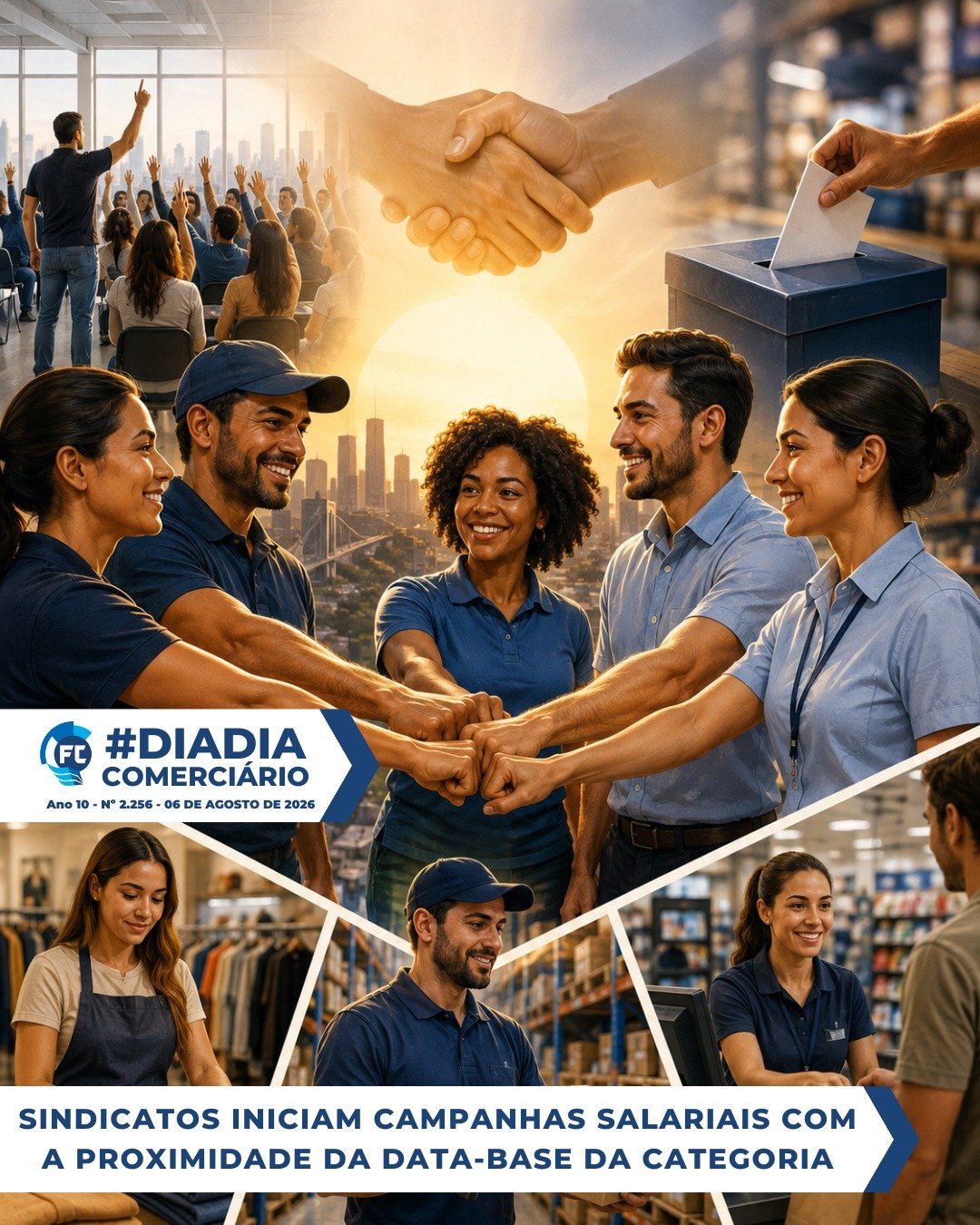 A campanha salarial dos comerciários está em andamento. Veja como assembleias e negociações buscam conquistas para todos.