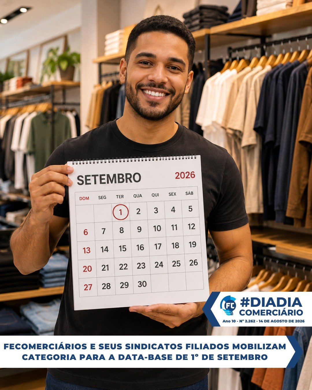 O dia 1º de setembro se aproxima! Descubra tudo sobre a data-base dos comerciários e suas pautas de negociação.