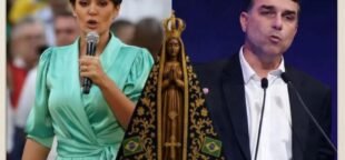 Michelle Bolsonaro e Flávio Bolsonaro